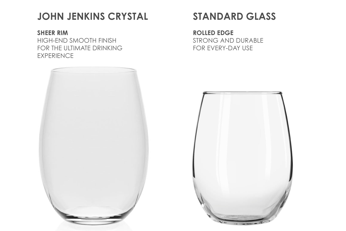 Colored Stemless Crystal Wine Glass Set of 6, Gift For Her, Him, Wife,  Friend - Large 16 oz Glasses, Unique Italian Style Tall Drinkware - Red 