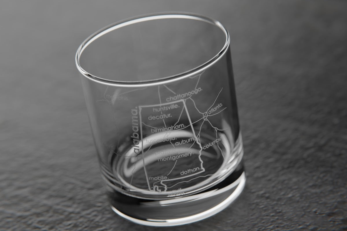 State Map Riedel Crystal Rocks Glass