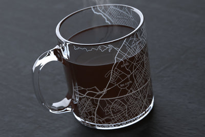 Barcelona Street Maps Glass Coffee Mug