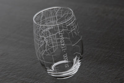 Calgary Canada Map Stemless Wine Glass