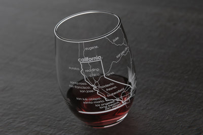 State Map Stemless Wine Glass