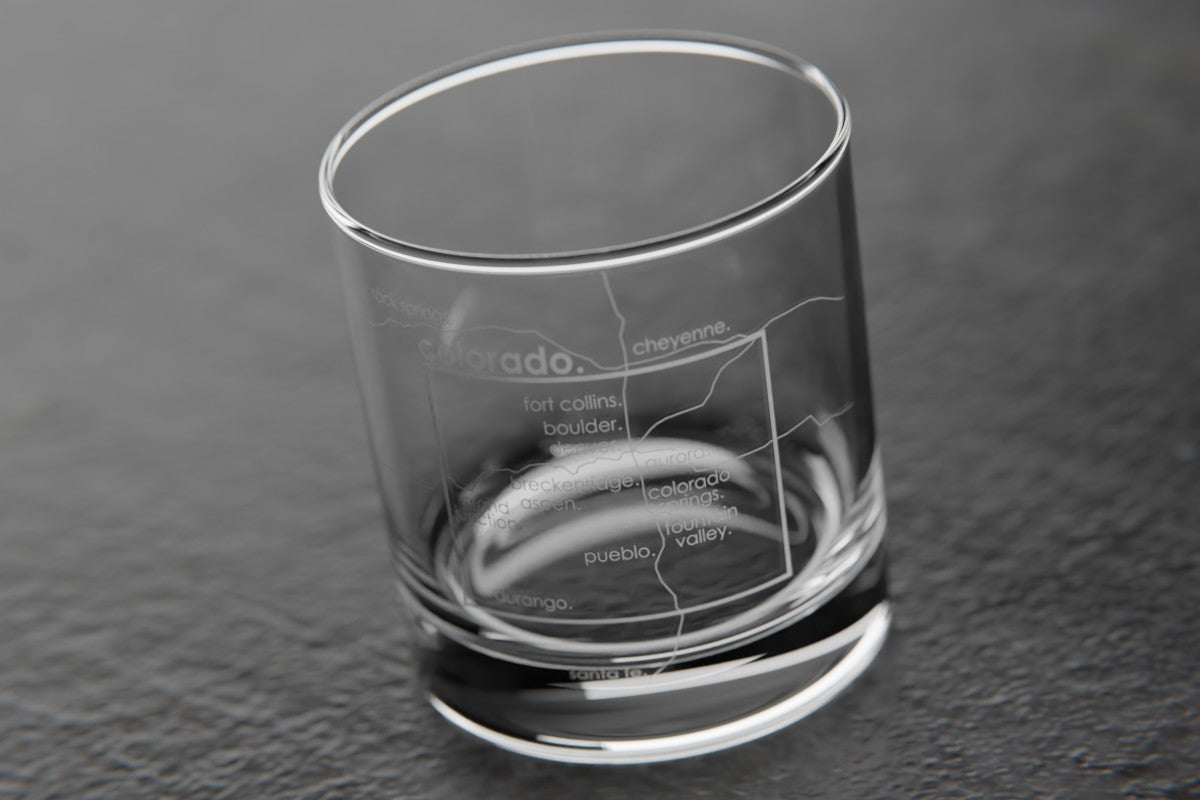 State Map Riedel Crystal Rocks Glass