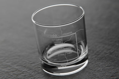 State Map Riedel Crystal Rocks Glass