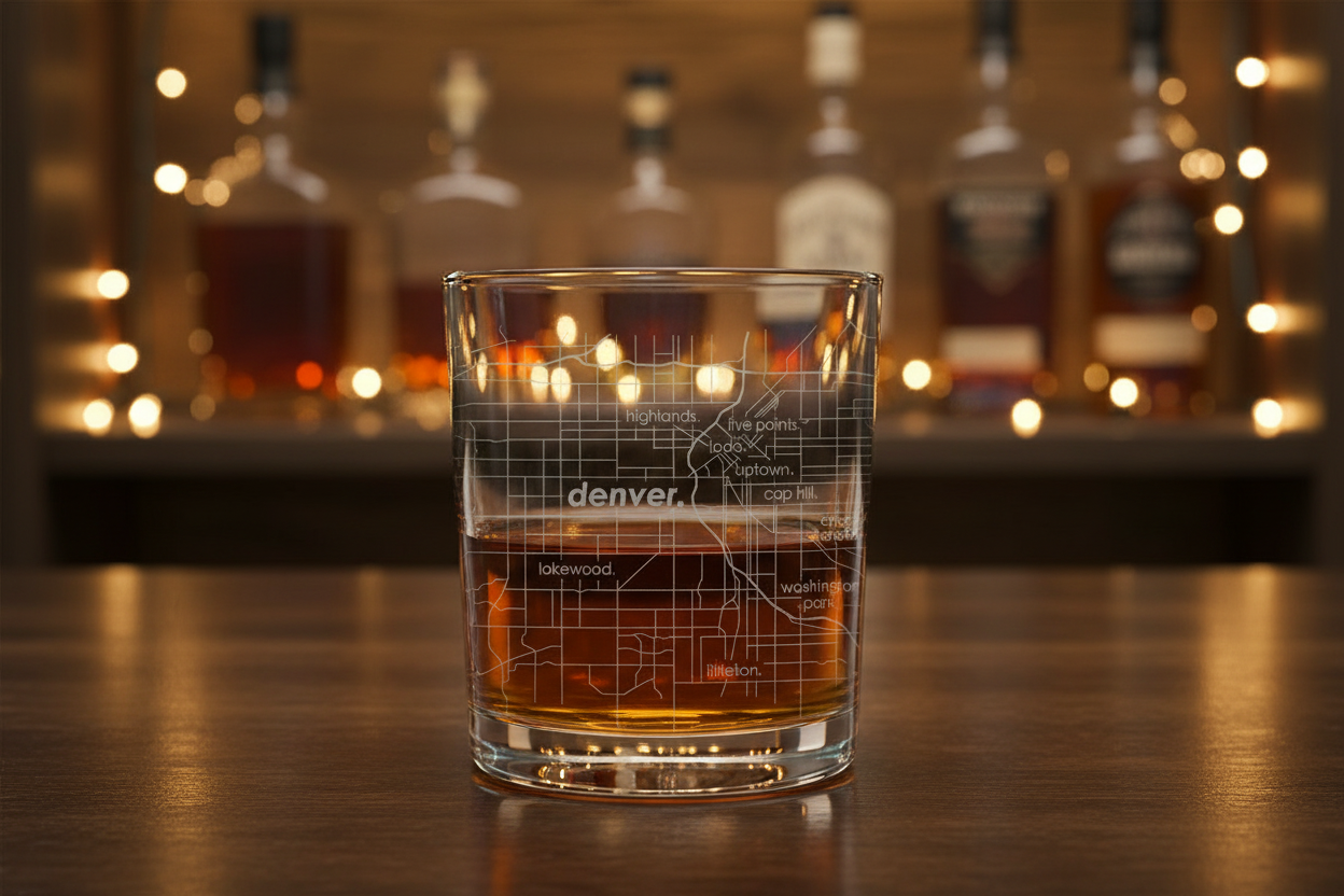 Home Town Map Riedel Crystal Rocks Glass