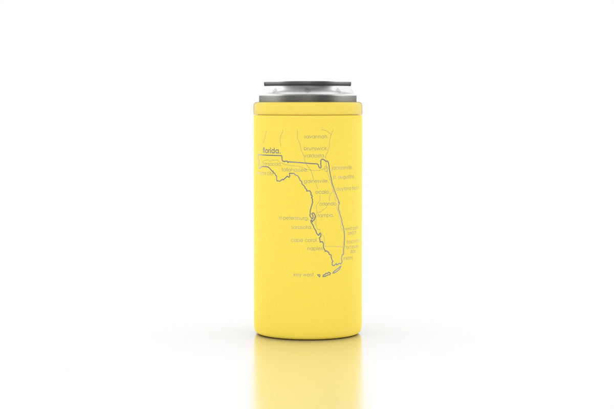 State Map Insulated 12 oz Slim Can Cooler Well Told