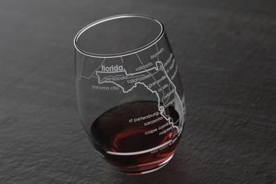 State Map Stemless Wine Glass