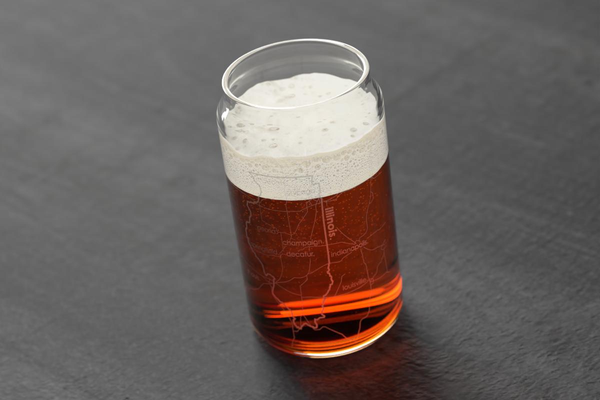 State Map 16 oz Can Glass