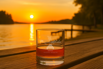 Lake Life Rocks Glass