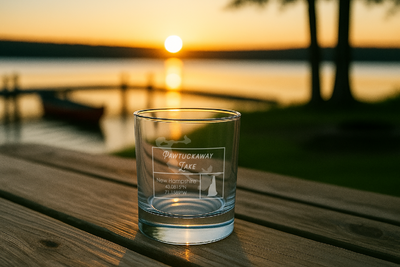Lake Life Rocks Glass