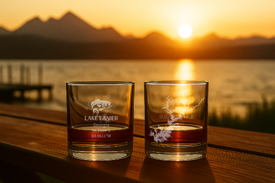 Lake Life Rocks Glass