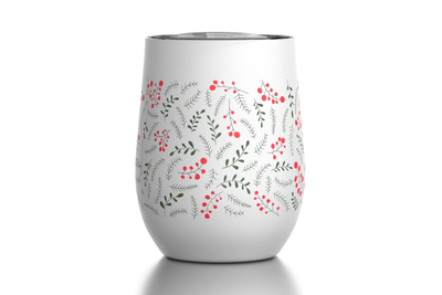 Winter Holiday 12 oz Insulated Wine Tumbler