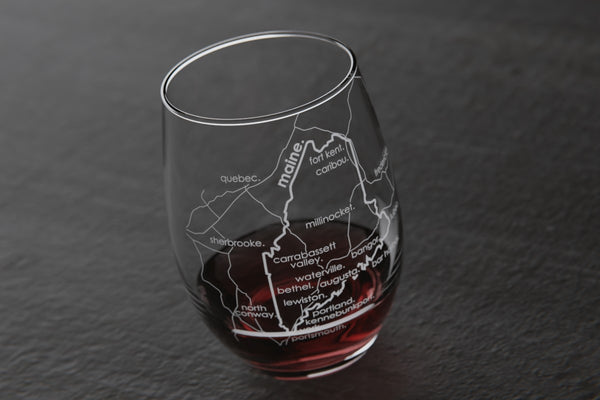 State Map Stemless Wine Glass