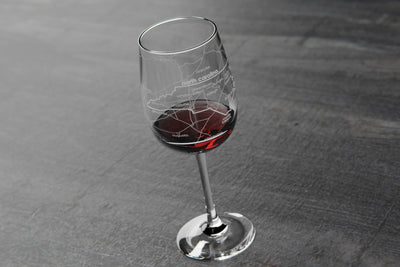 State Map Stemmed Wine Glass