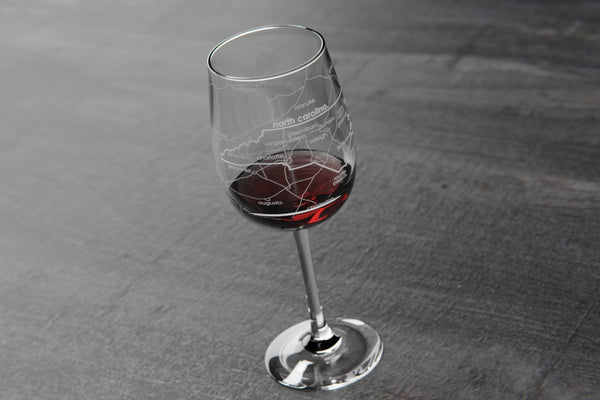 State Map Stemmed Wine Glass