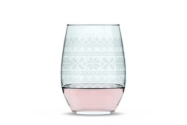 Cross Sweater Stemless Wine Glass