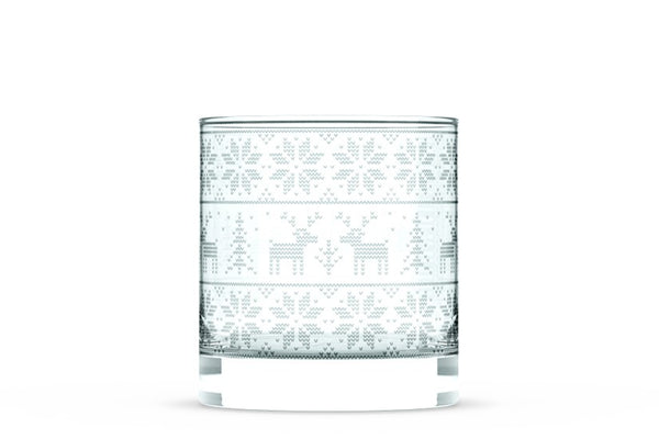 Reindeer Sweater Rocks Glass