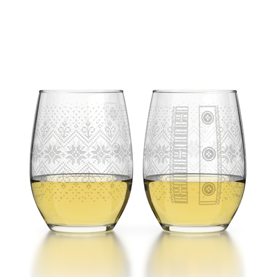 Snowflake Sweater Stemless Wine Glass
