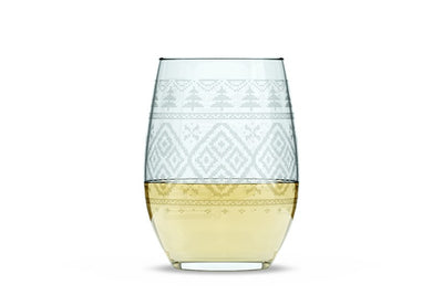 Pine Tree Sweater Stemless Wine Glass