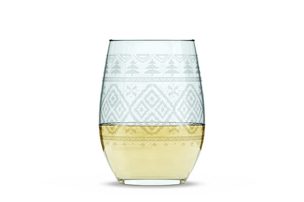 Pine Tree Sweater Stemless Wine Glass