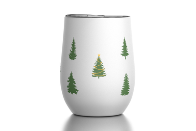 Winter Holiday 12 oz Insulated Wine Tumbler