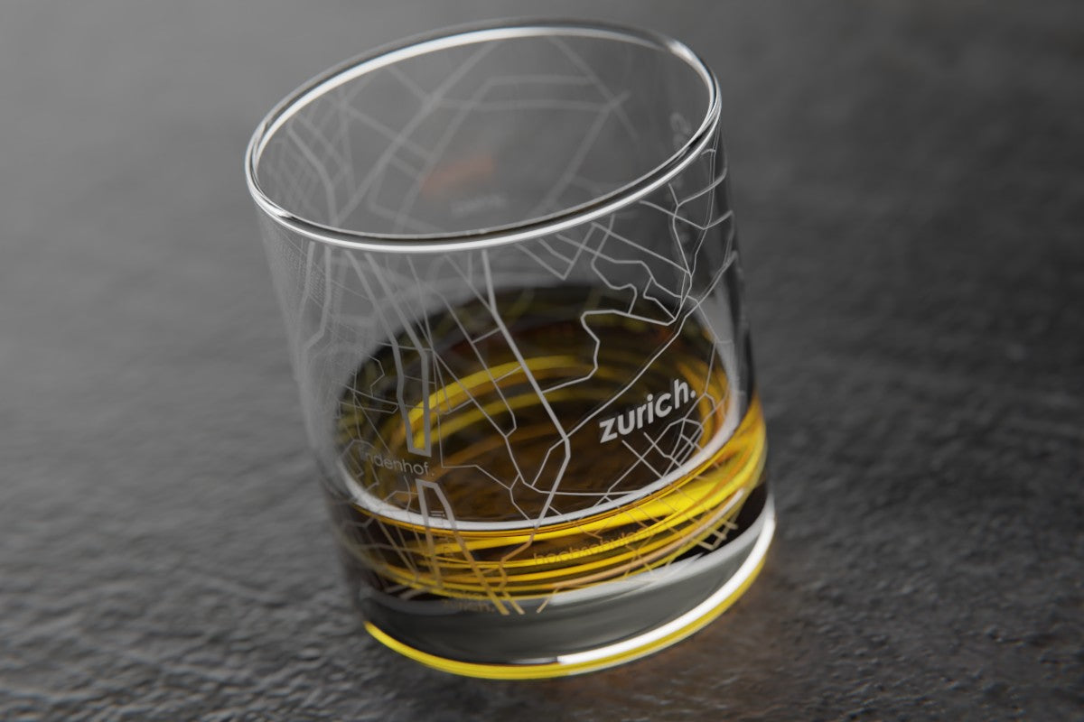 Zurich Map Rocks Glass