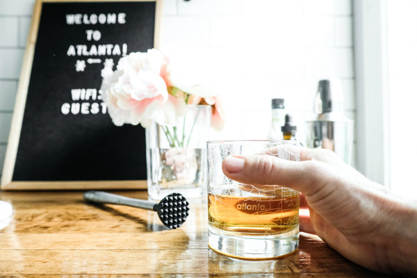 Barcelona Map Rocks Glass