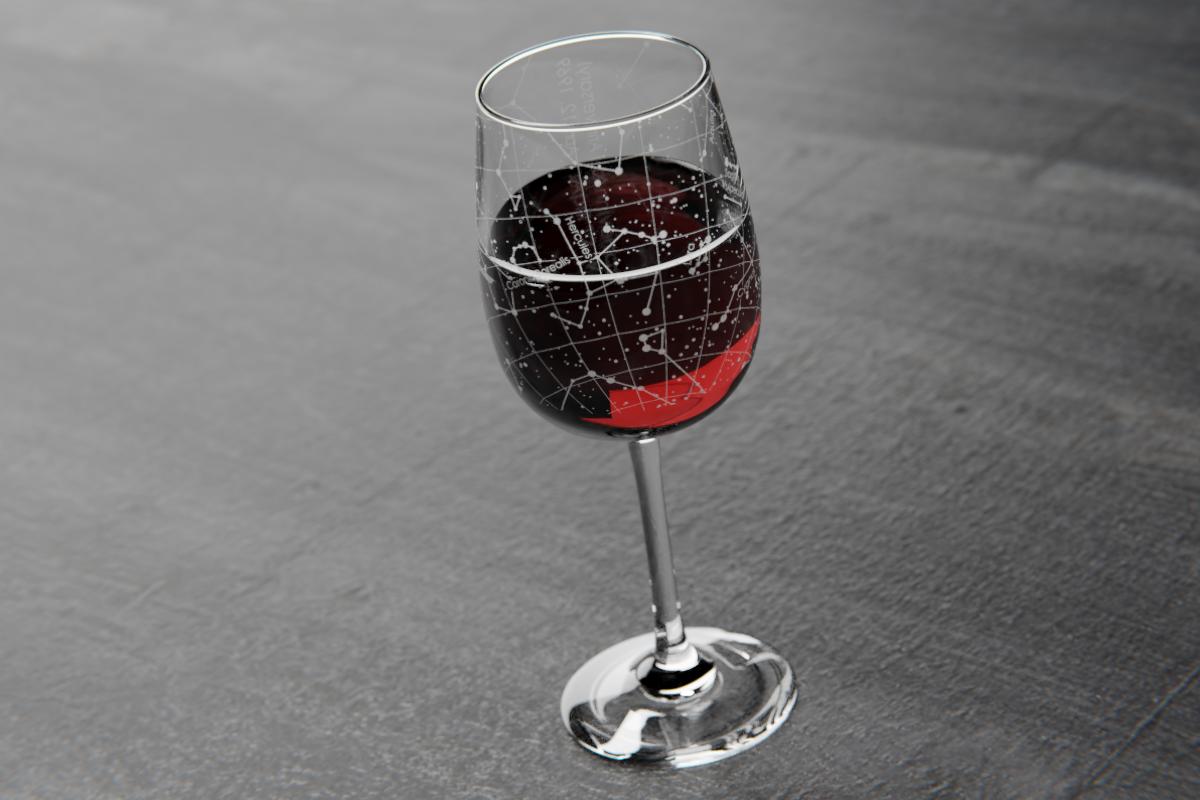 Custom Night Sky Stemmed Wine Glass