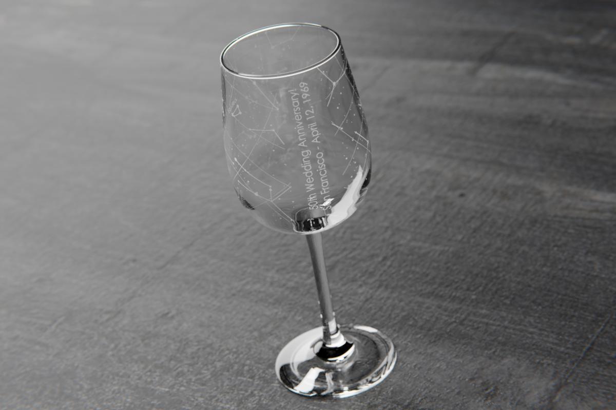 Monogrammed Stemmed Glittered Wine Glasses [Custom Order]