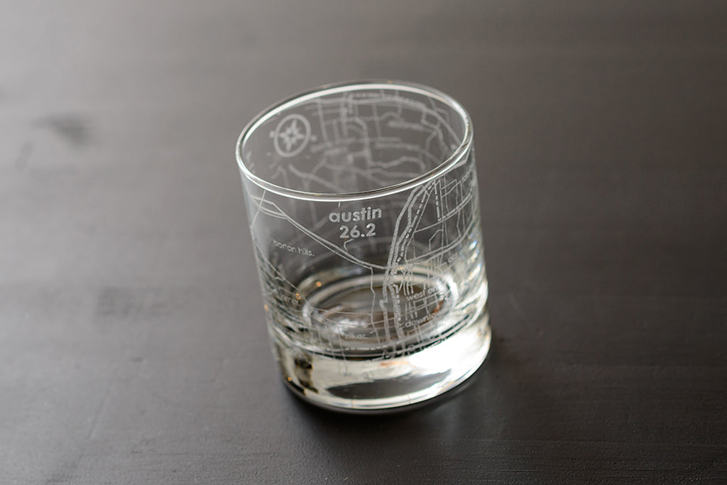 Marathon Map Rocks Glass