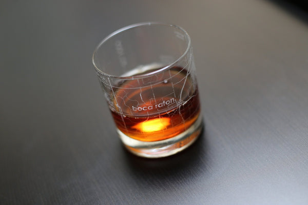 Boca Raton Map Rocks Glass