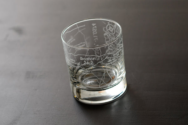 Marathon Map Rocks Glass