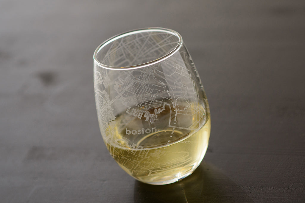 Santa Barbara Map Wine Glass  Large Stemless Wine Glass - Well Told