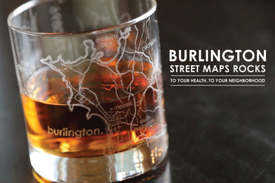 Burlington Map Rocks Glass