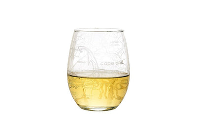 Cape Cod Map Stemless Wine Glass