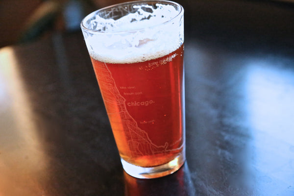 Chicago Map Pint Glass