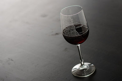 Chicago Maps Wine Glass
