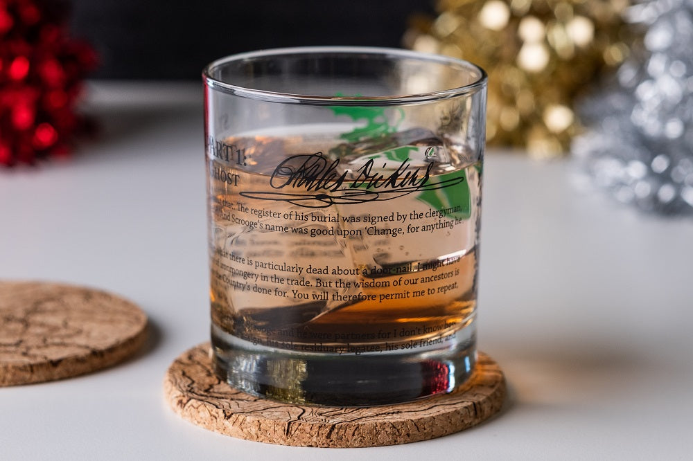 A Christmas Carol Printed Whiskey Tumbler