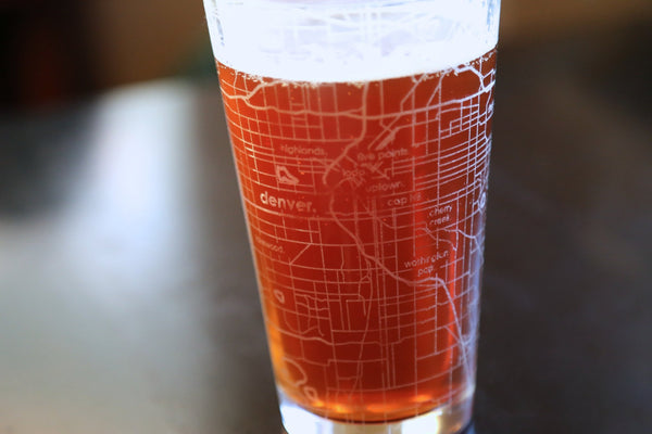 Denver Map Pint Glass