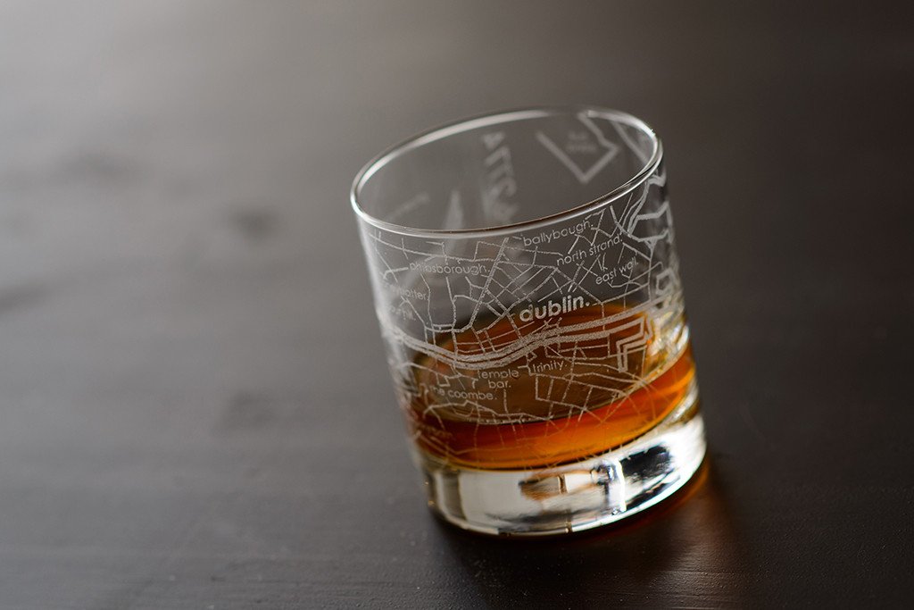 Dublin Map Rocks Glass