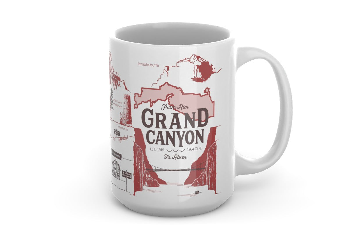 Grand Canyon 15oz Ceramic Mug - Pebble Gray