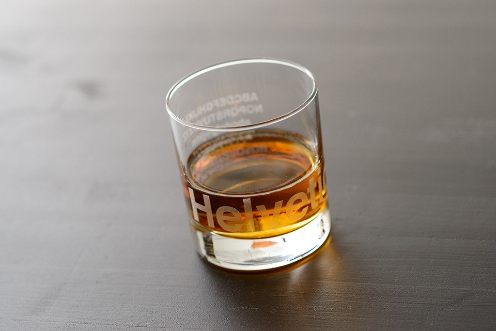 Helvetica - Font Rocks Glass