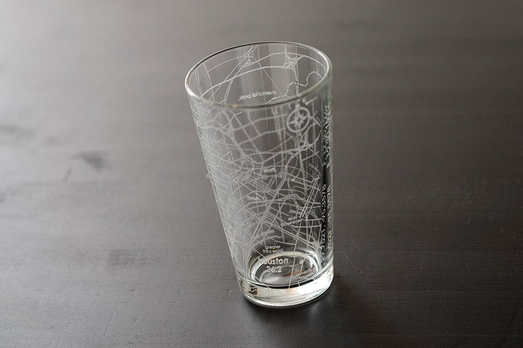 Houston 26.2 - Marathon Map Pint Glass