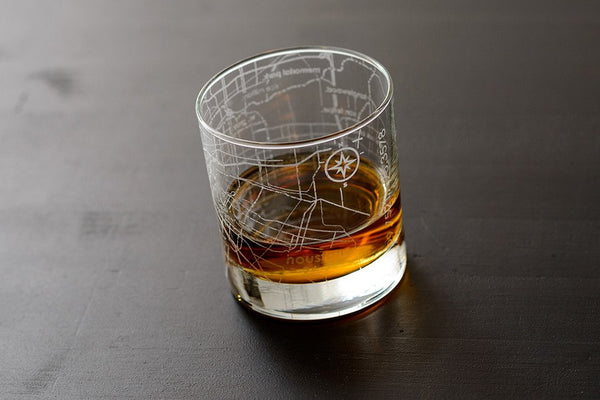 Houston 26.2 - Marathon Map Rocks Glass