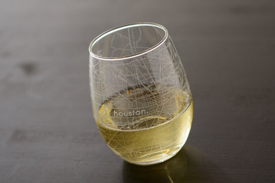 Houston Map Stemless Wine Glass