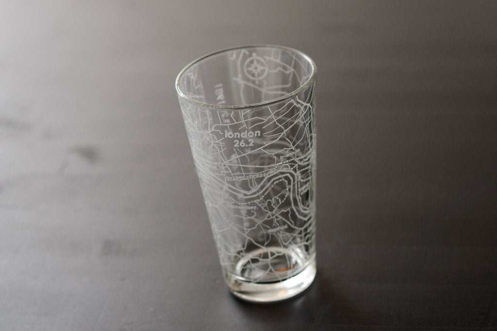 London 26.2 - Marathon Map Pint Glass