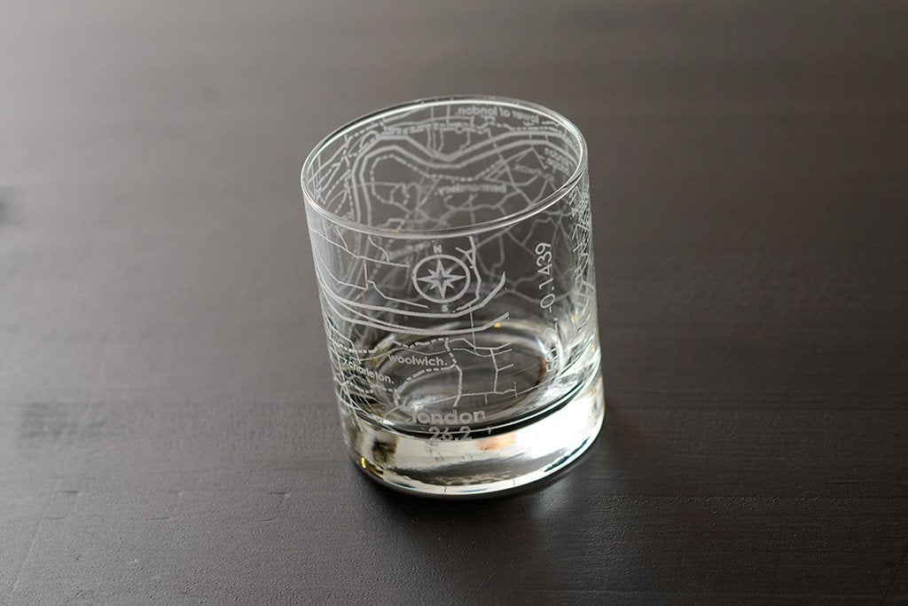 London 26.2 - Marathon Map Rocks Glass