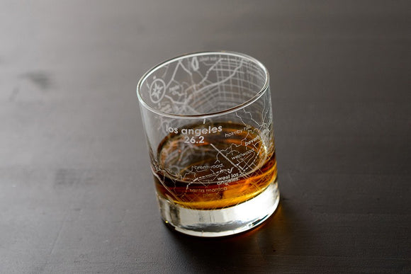 Los Angeles 26.2 - Marathon Map Rocks Glass