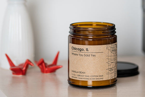 Home Town Map Candle - Amber
