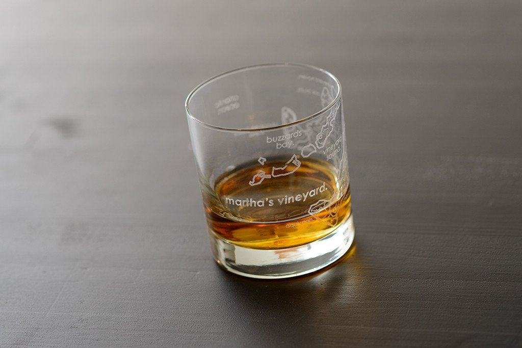 Martha's Vineyard Island Rocks Glass