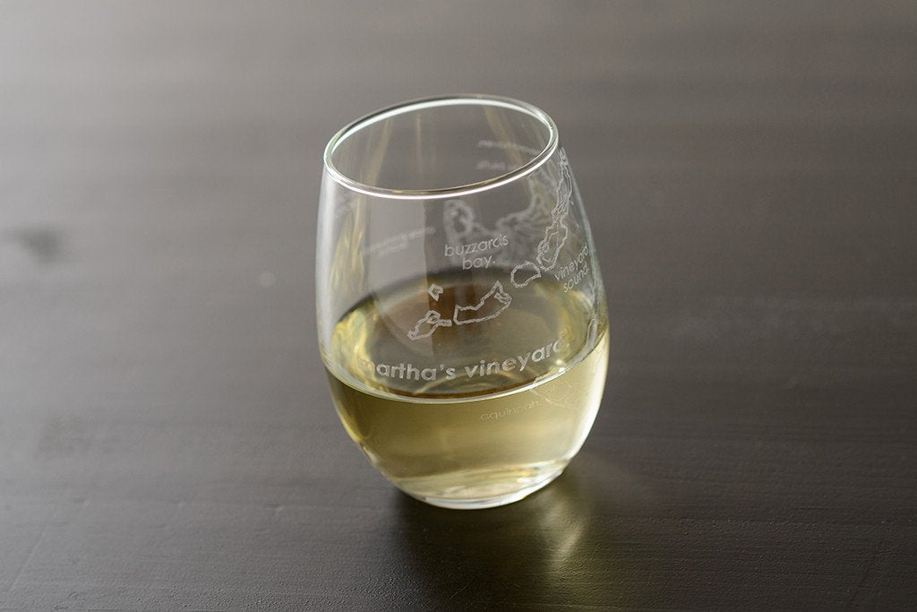 Martha's Vineyard Island Stemless Wine Glass